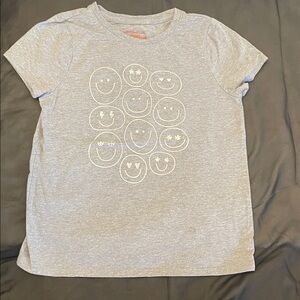 Gray Kids T-Shirt with Smiley Faces